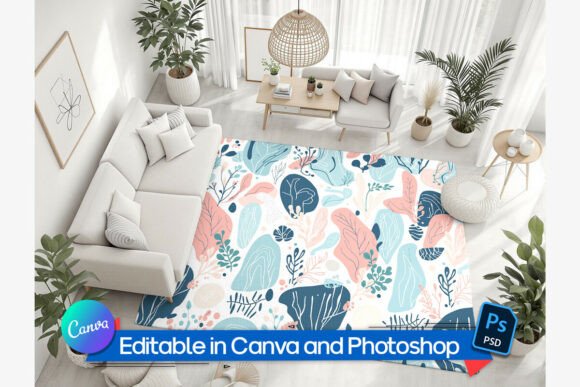 Download Editable Living Room Rug Mockup - Editable Collection