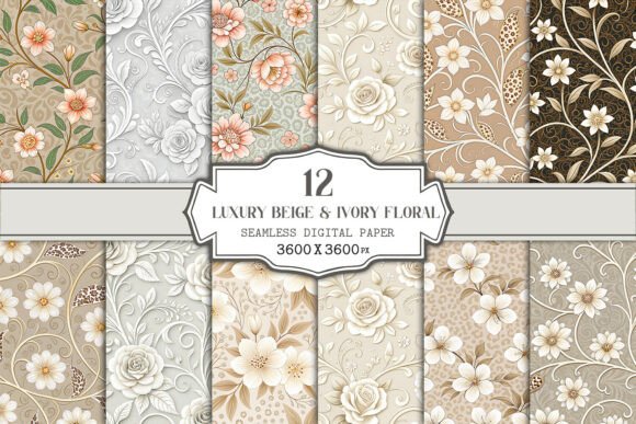 Download Luxury Beige &amp; Ivory Floral Seamless - Luxury Collection