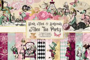 Download Blush Mint and Burgundy Alice Tea Party - Premium Resources